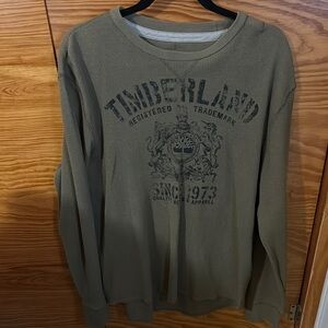 Timberland Green Crewneck Sweater with Graphic Print